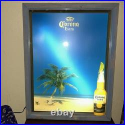 Vintage 2005 Corona CFP05LT002 Glass Backlit 19x 25 Advertising Sign