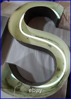 Vintage 24 Neon Sign Letter Big Letter S Works