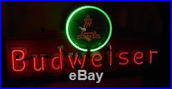 Vintage 30 Budweiser Neon Sign Light for Bar Basement Garage Workshop Man Cave