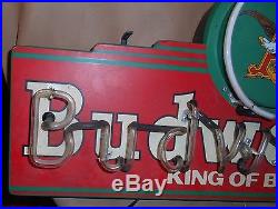 Vintage 30 Budweiser Neon Sign Light for Bar Basement Garage Workshop Man Cave