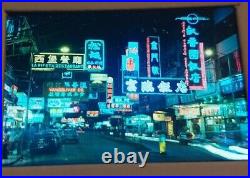 Vintage 35mm Slide Hong Kong China Lock Hart Road Night View Neon Signs Street