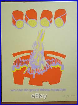 Vintage'77 Neon Screen Print Poster Signed In Pencil By Doug Hark
