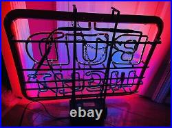 Vintage 90's Bud Light Beer Neon Sign 21 X 27 Budweiser VERY BRIGHT Works