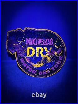 Vintage 90's Neon Black light Glow Michelob Dry Water Ski Tour Beer Tin Bar Sign