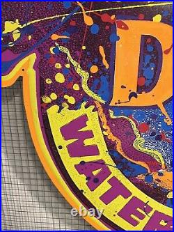Vintage 90's Neon Black light Glow Michelob Dry Water Ski Tour Beer Tin Bar Sign