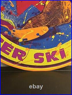 Vintage 90's Neon Black light Glow Michelob Dry Water Ski Tour Beer Tin Bar Sign
