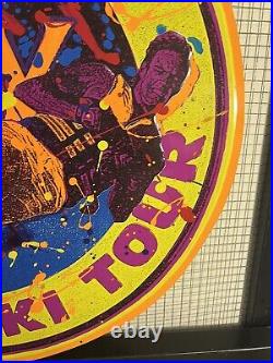 Vintage 90's Neon Black light Glow Michelob Dry Water Ski Tour Beer Tin Bar Sign