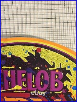 Vintage 90's Neon Black light Glow Michelob Dry Water Ski Tour Beer Tin Bar Sign