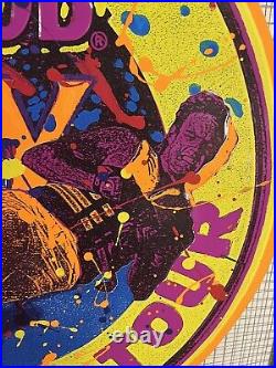 Vintage 90's Neon Black light Glow Michelob Dry Water Ski Tour Beer Tin Bar Sign