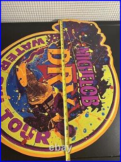 Vintage 90's Neon Black light Glow Michelob Dry Water Ski Tour Beer Tin Bar Sign