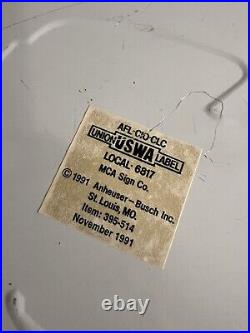 Vintage 90's Neon Black light Glow Michelob Dry Water Ski Tour Beer Tin Bar Sign