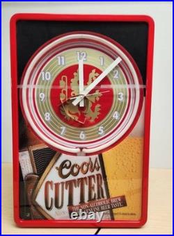 Vintage 93 Coors Cutter Beer Wall Clock Neon Sign Vintage 93 Coors Cutter Beer Wall Clock Neon Sign