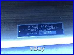 Vintage Action Ad Clock Blue Neon Advertising Clock & Rotating Sign