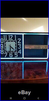 Vintage Action Ad Neon Rotating Advertising Clock Working