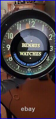 Vintage Advertising Benrus Watch Neon Clock Vintage Advertising Benrus Watch Neon Clock