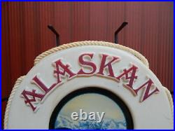Vintage Alaskan Amber Neon Beer Sign 19 Nautical Life Saver Ring Buoy RARE