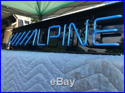 Vintage Alpine Electronics Car Audio Neon Sign, blue neon tube, 44x8.5x2.75