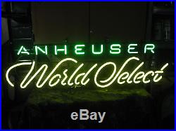 Vintage Anheuser World Select Neon Sign Rare Green & Yellow Neon Colors