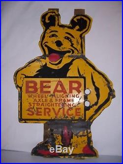 Vintage Antique Bear Alignment Service Metal Advertising Neon Sign