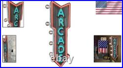 Vintage Arcade Marquee Sign Neon Print & LED Bulbs