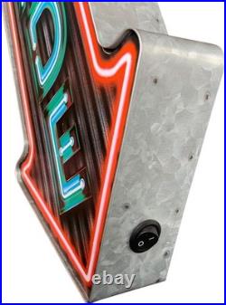 Vintage Arcade Marquee Sign Neon Print & LED Bulbs