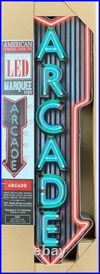 Vintage Arcade Marquee Sign Neon Print & LED Bulbs