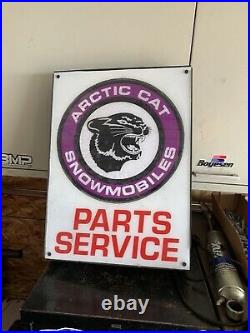 Vintage Arctic Cat Light Up Service Parts Sign