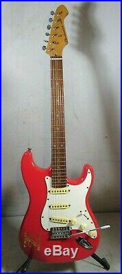 Vintage Aria Budweiser Red Neon Light Sign Electric Guitar