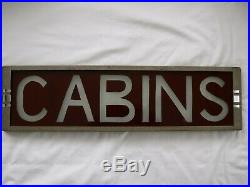 Vintage Art Deco Backlit CABIN Marquee Sign Neon Products Inc
