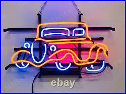 Vintage Auto Car Garage Open 17x14 Neon Lamp Sign Light Bar Wall Decor Glass