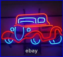 Vintage Auto Car Garage Open Neon Sign Light 19x15 Lamp Real Glass Wall Decor