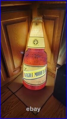 Vintage BEER Cerveza Negra Modelo Dark Ale Light Sign RARE 26.5