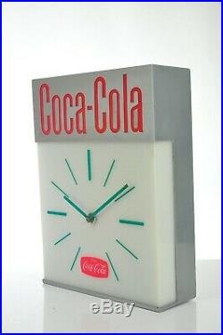 Vintage BEZ Coca Cola Neon Sign Clock Commercial Mid Century Germany