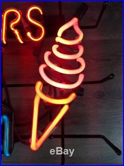 Vintage BREYERS ICE CREAM neon sign, wall mount or window mount