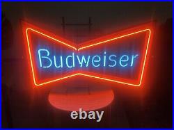 Vintage BUDWEISER BEER BOW TIE Neon Bar Tavern Sign TESTED Vintage BUDWEISER BEER BOW TIE Neon Bar Tavern Sign TESTED