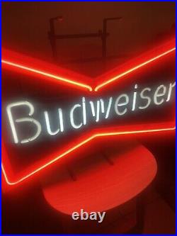 Vintage BUDWEISER BEER BOW TIE Neon Bar Tavern Sign TESTED Vintage BUDWEISER BEER BOW TIE Neon Bar Tavern Sign TESTED