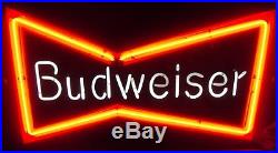 Vintage BUDWEISER Beer Bow Tie Neon Bar Advertising Sign