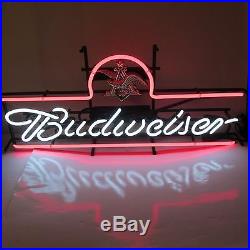 Vintage BUDWEISER Beer Sign NEON LIGHTED Large Bud USA Anheuser Busch LIGHT