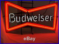 Vintage BUDWEISER Bow Tie Neon Sign-Working Condition (Recent Overhaul)