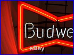 Vintage BUDWEISER Bow Tie Neon Sign-Working Condition (Recent Overhaul)