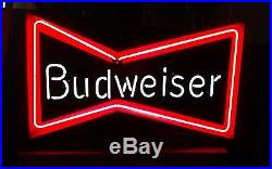 Vintage BUDWEISER Bow Tie advertising Neon Sign Working