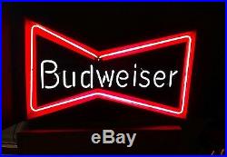 Vintage BUDWEISER Bow Tie advertising Neon Sign Working