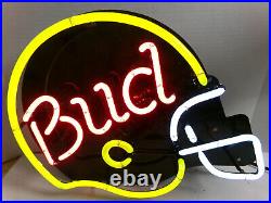 Vintage BUD Budweiser Football Helmet Neon Sign