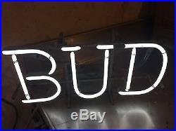 Vintage BUD Neon Antique Advertising Sign Light 50s Anheuser Busch King Of Beers