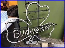Vintage BUD ShamrocK St. Pattys Day NEON SIGN by Everbrite Perfect For IRISH BAR