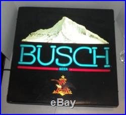 Vintage BUSCH Sign Light Up Neon Style Advertising Bar Beer Sign Man Cave Item