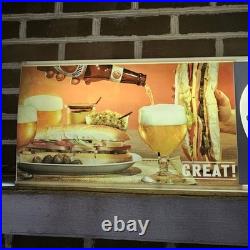 Vintage Ballantine Beer Lighted Clock with Advertising Sign Breweriana Neon Sign