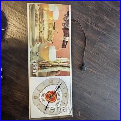 Vintage Ballantine Beer Lighted Clock with Advertising Sign Breweriana Neon Sign