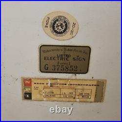 Vintage Ballantine Beer Lighted Clock with Advertising Sign Breweriana Neon Sign