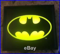 Vintage Batman Neon Light Up Display Sign Great Condition Free Button Shipfast